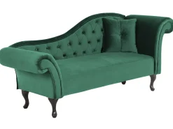 Chaise longue versione destra LATTES Velluto Verde scuro