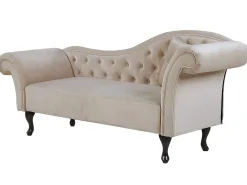 Chaise longue versione destra LATTES Velluto Beige