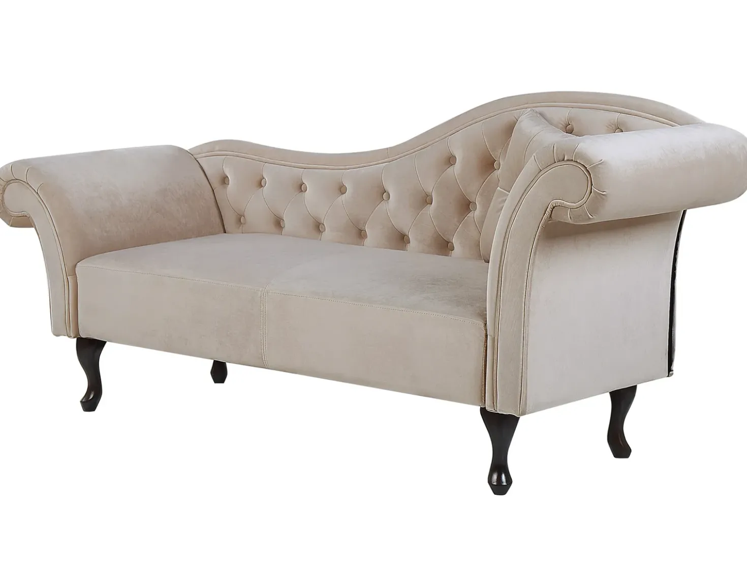 Chaise longue versione destra LATTES Velluto Beige