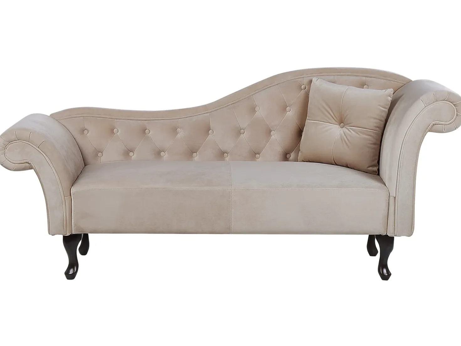 Chaise longue versione destra LATTES Velluto Beige