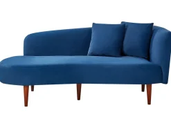 Chaise longue versione destra CHAUMONT Velluto Blu marino