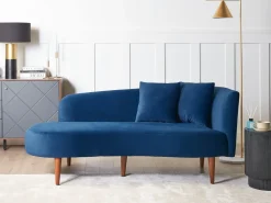 Chaise longue versione destra CHAUMONT Velluto Blu marino