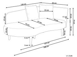 Chaise longue versione destra CHAUMONT Velluto Blu marino