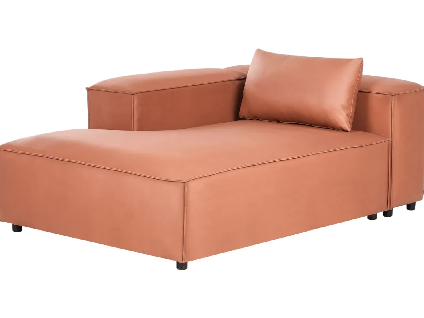 Chaise longue versione destra BRANDE Tessuto Marrone dorato