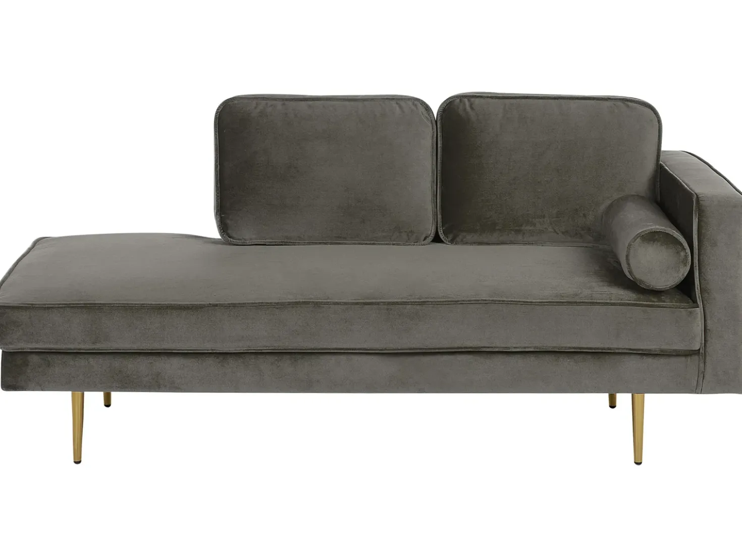 Chaise longue versione destra MIRAMAS Velluto Tortora