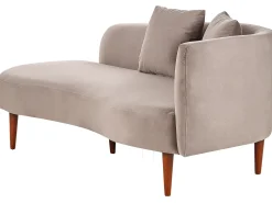 Chaise longue versione destra CHAUMONT Velluto Tortora