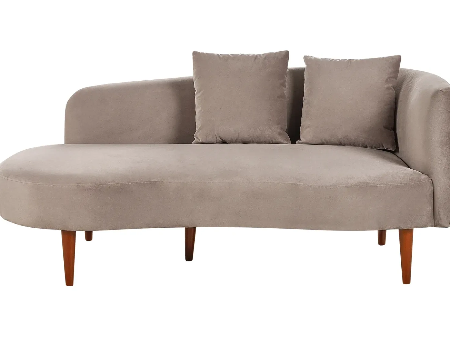 Chaise longue versione destra CHAUMONT Velluto Tortora