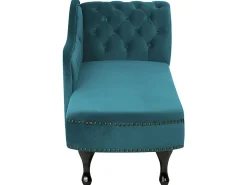 Chaise longue versione destra NIMES Velluto Foglia di tè
