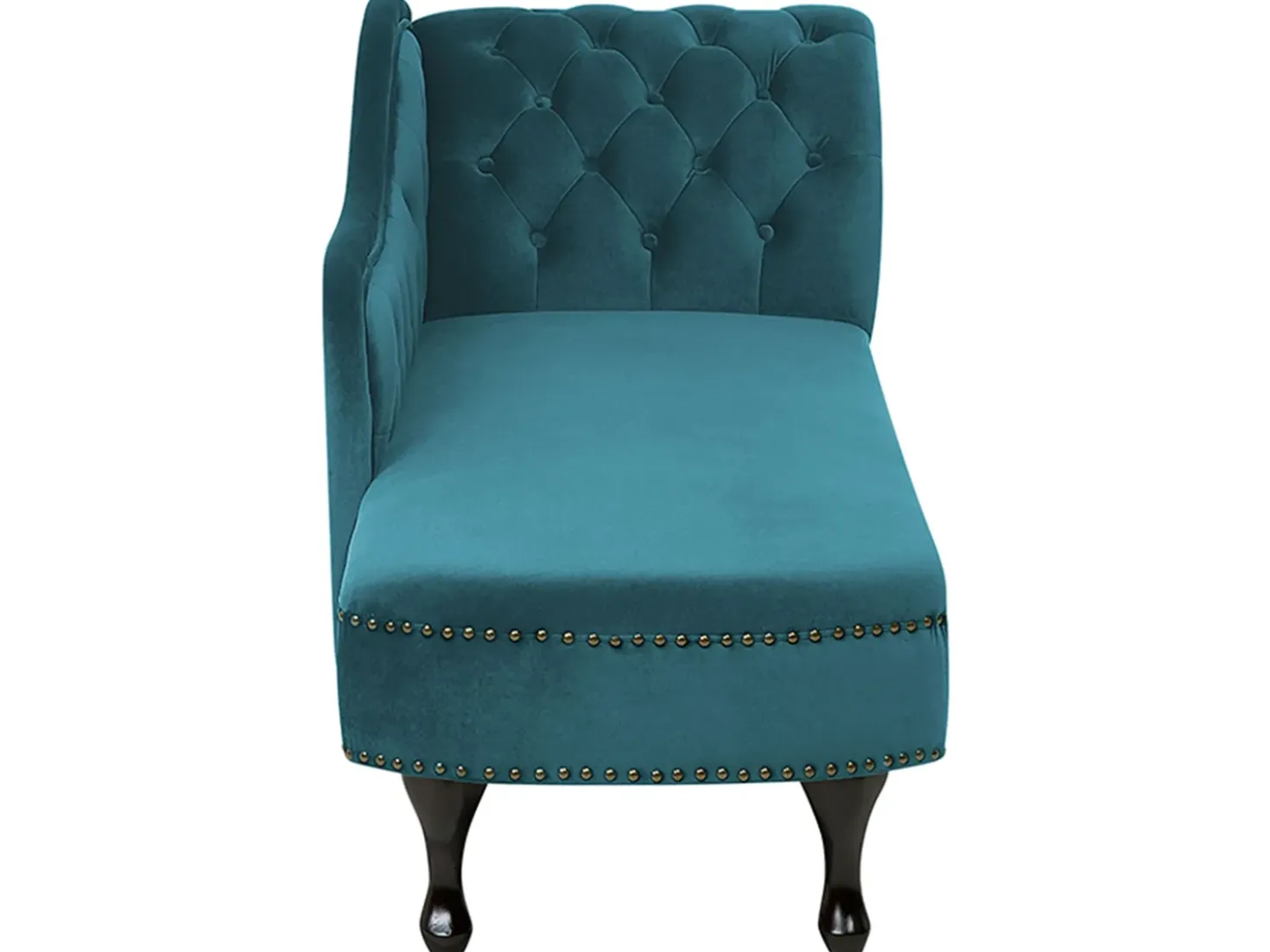 Chaise longue versione destra NIMES Velluto Foglia di tè