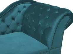 Chaise longue versione destra NIMES Velluto Foglia di tè