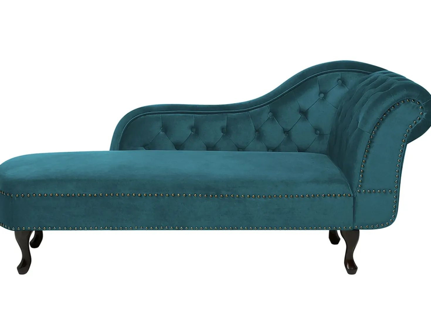 Chaise longue versione destra NIMES Velluto Foglia di tè