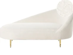 Chaise longue versione destra VALREAS Bouclé Bianco sporco