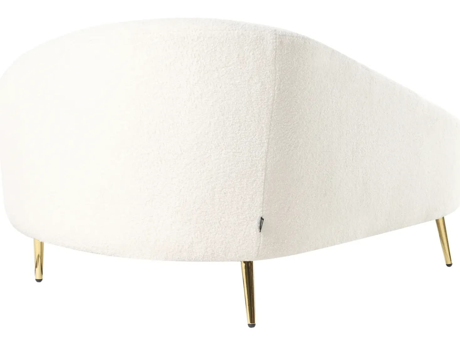 Chaise longue versione destra VALREAS Bouclé Bianco sporco