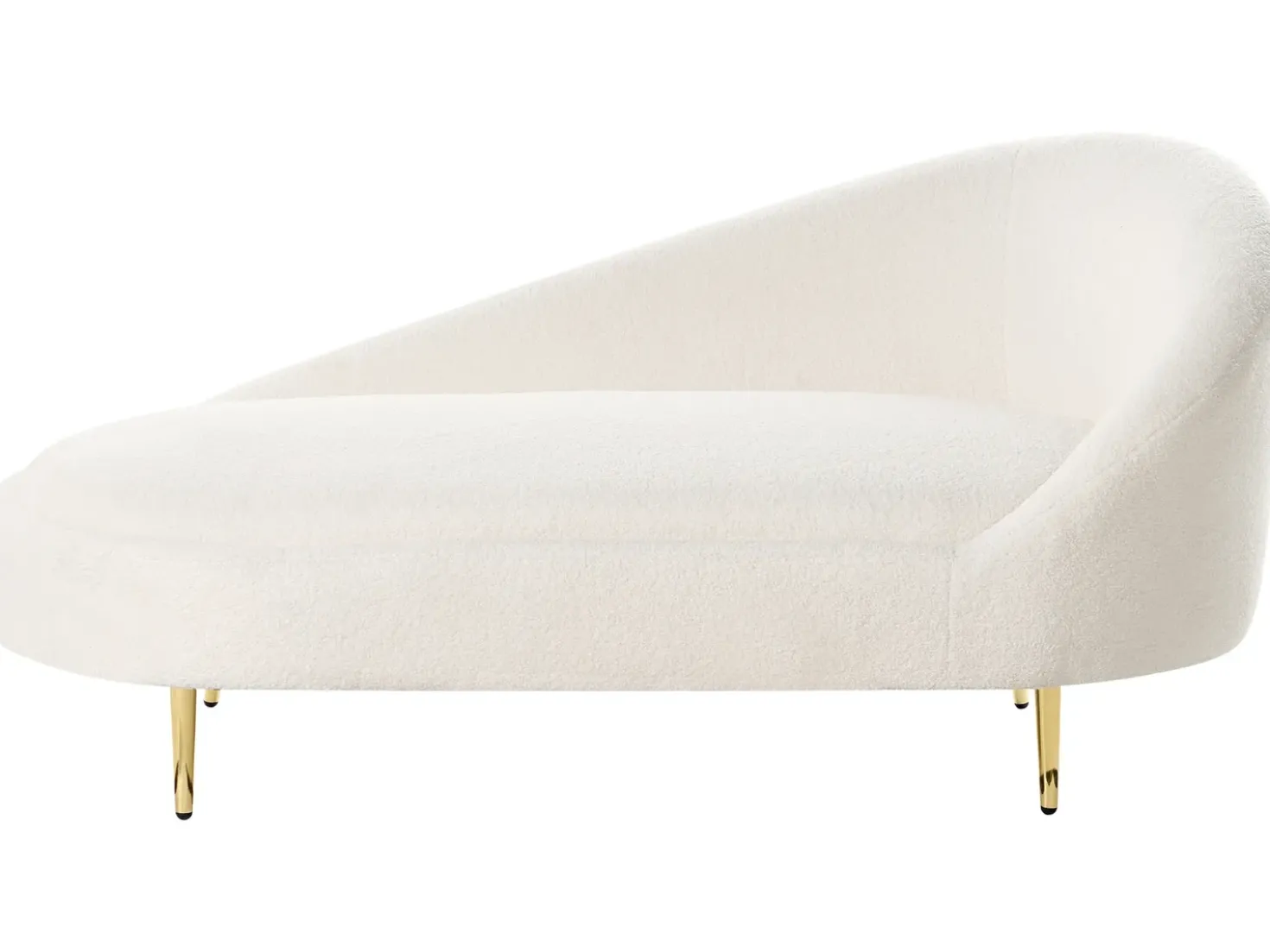 Chaise longue versione destra VALREAS Bouclé Bianco sporco