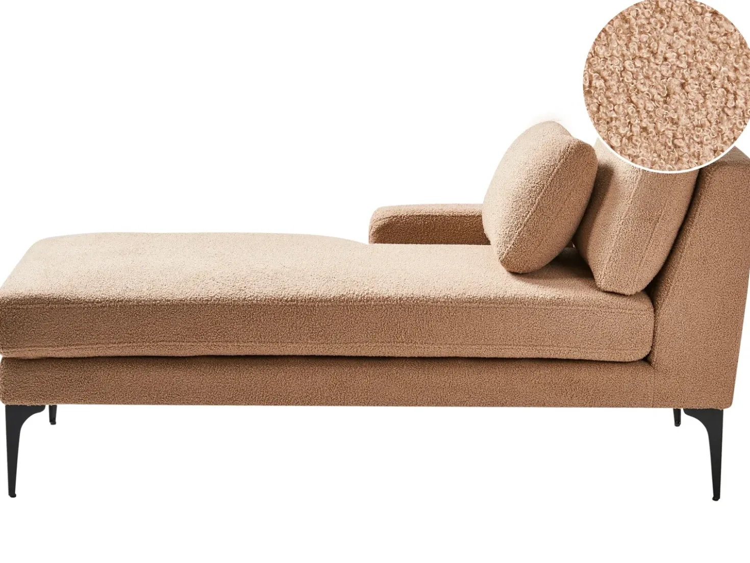 Chaise longue versione destra EWRON Bouclé Beige sabbia