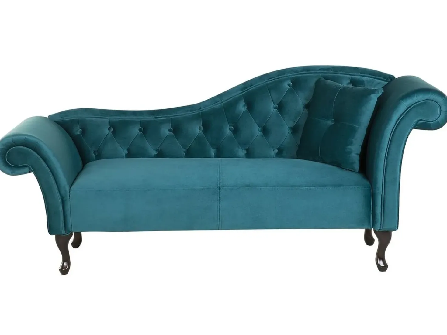 Chaise longue versione destra LATTES Velluto Foglia di tè