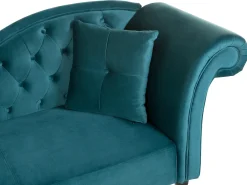 Chaise longue versione destra LATTES Velluto Foglia di tè