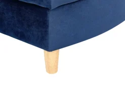 Chaise longue versione destra MERI Velluto Blu marino con contenitore
