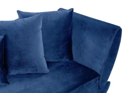 Chaise longue versione destra MERI Velluto Blu marino con contenitore