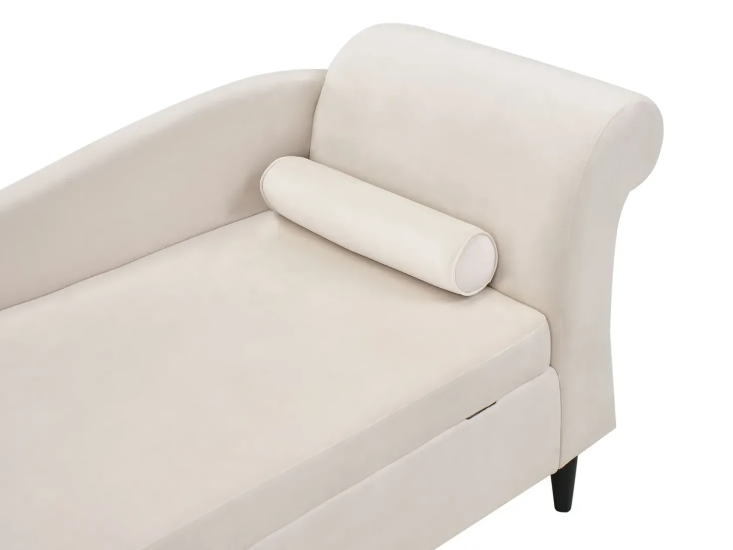 Chaise longue versione destra LUIRO Velluto Beige con contenitore