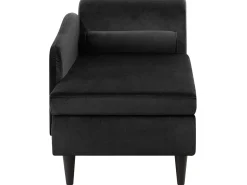 Chaise longue versione destra LUIRO Velluto Nero con contenitore