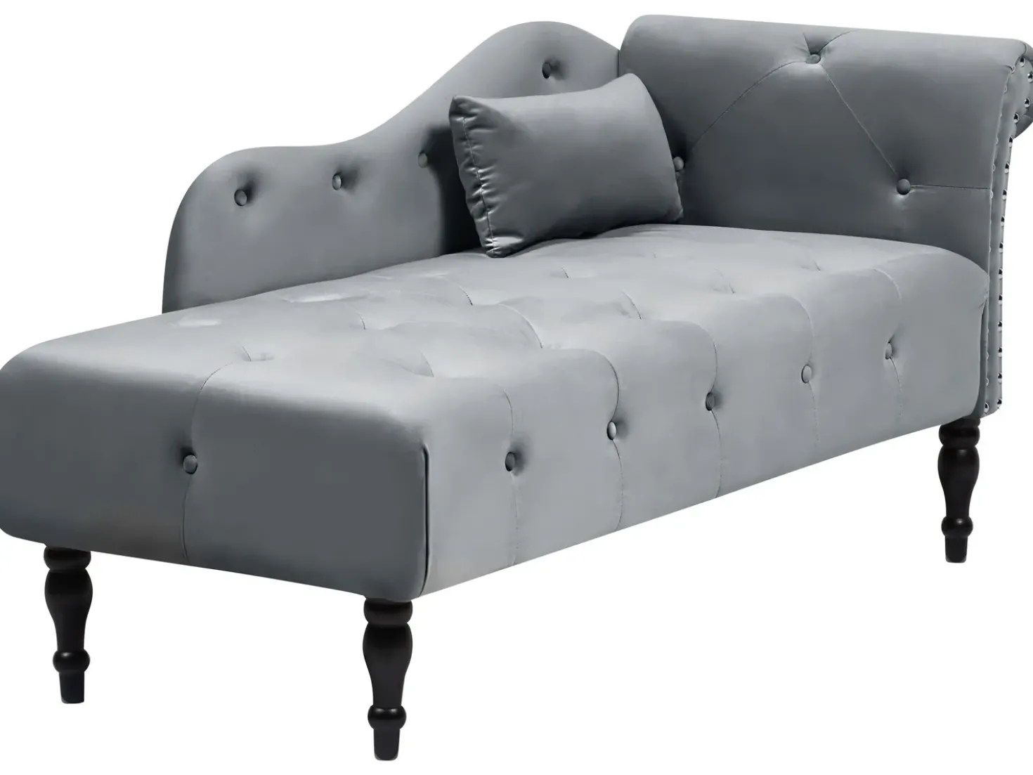 Chaise longue versione destra IVRY Velluto Grigio