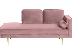 Chaise longue versione destra MIRAMAS Velluto Rosa