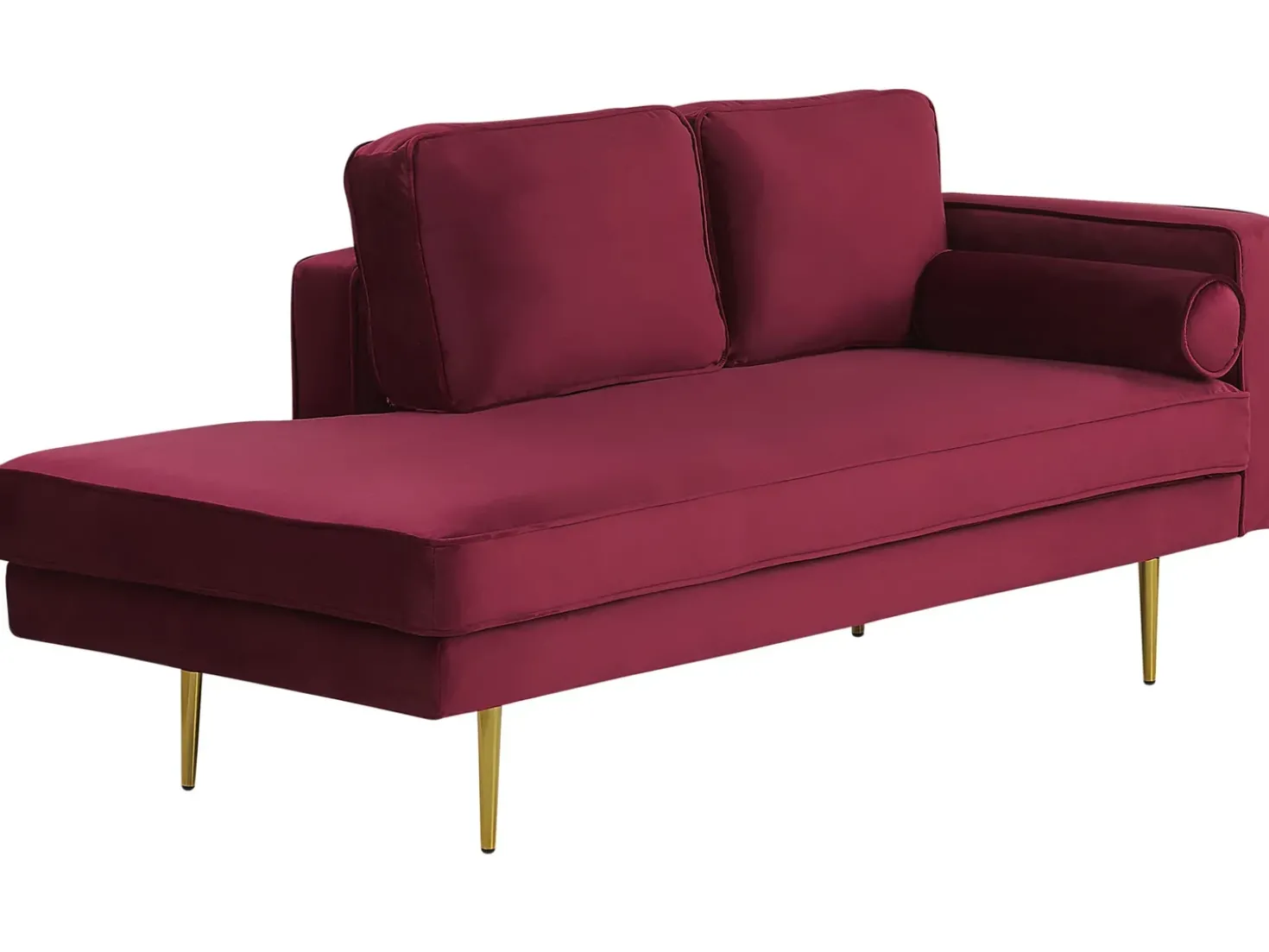 Chaise longue versione destra MIRAMAS Velluto Rosso scuro