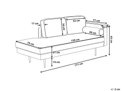 Chaise longue versione destra MIRAMAS Velluto Rosso scuro
