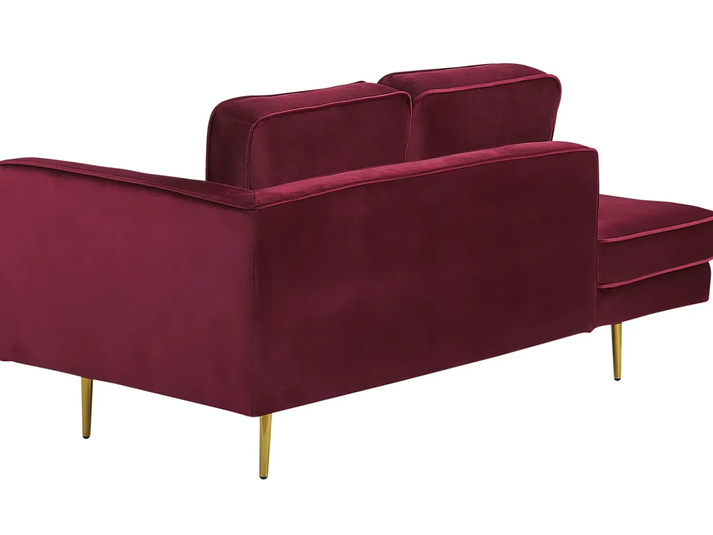 Chaise longue versione destra MIRAMAS Velluto Rosso scuro