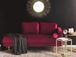 Chaise longue versione destra MIRAMAS Velluto Rosso scuro