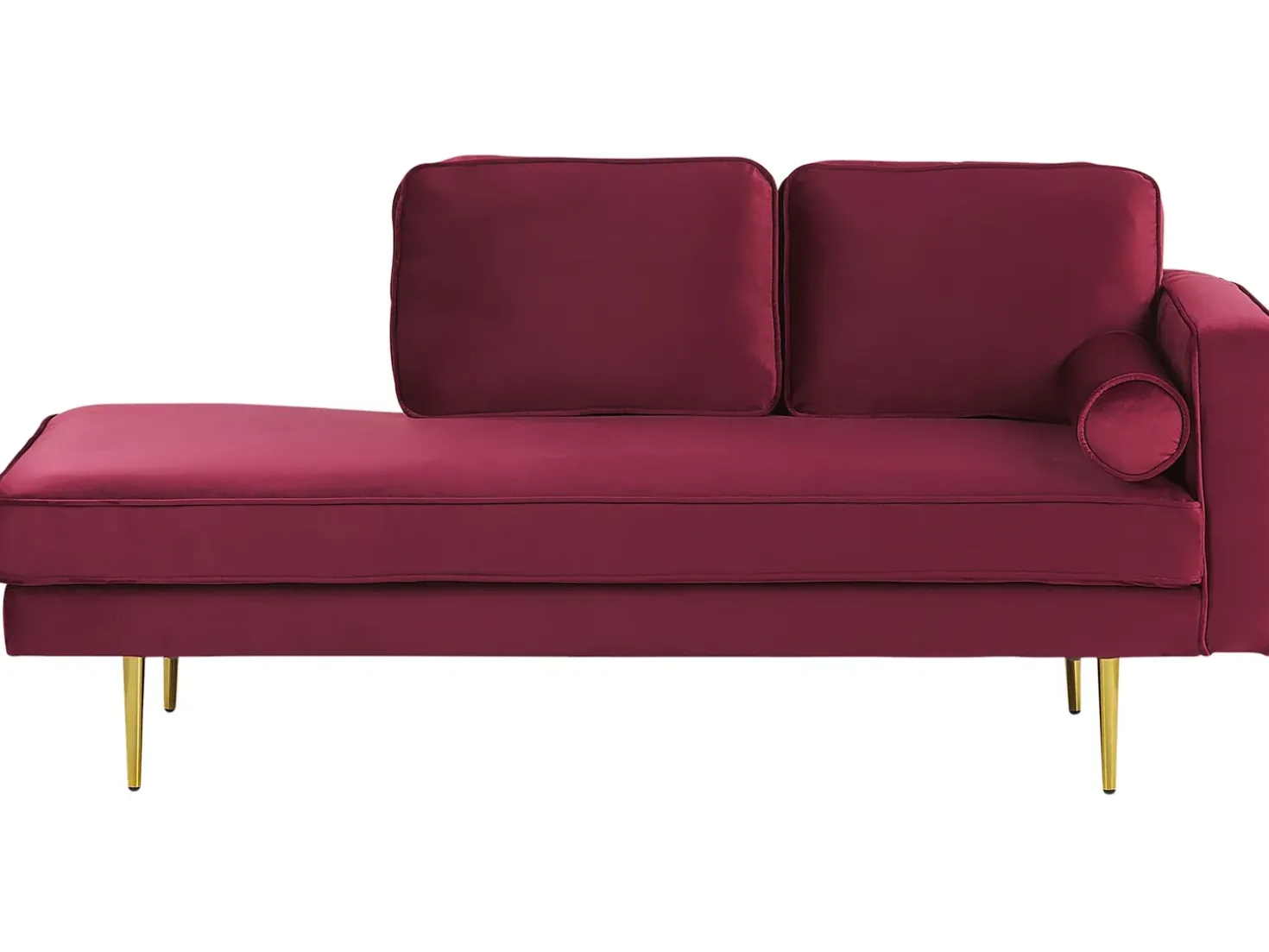Chaise longue versione destra MIRAMAS Velluto Rosso scuro