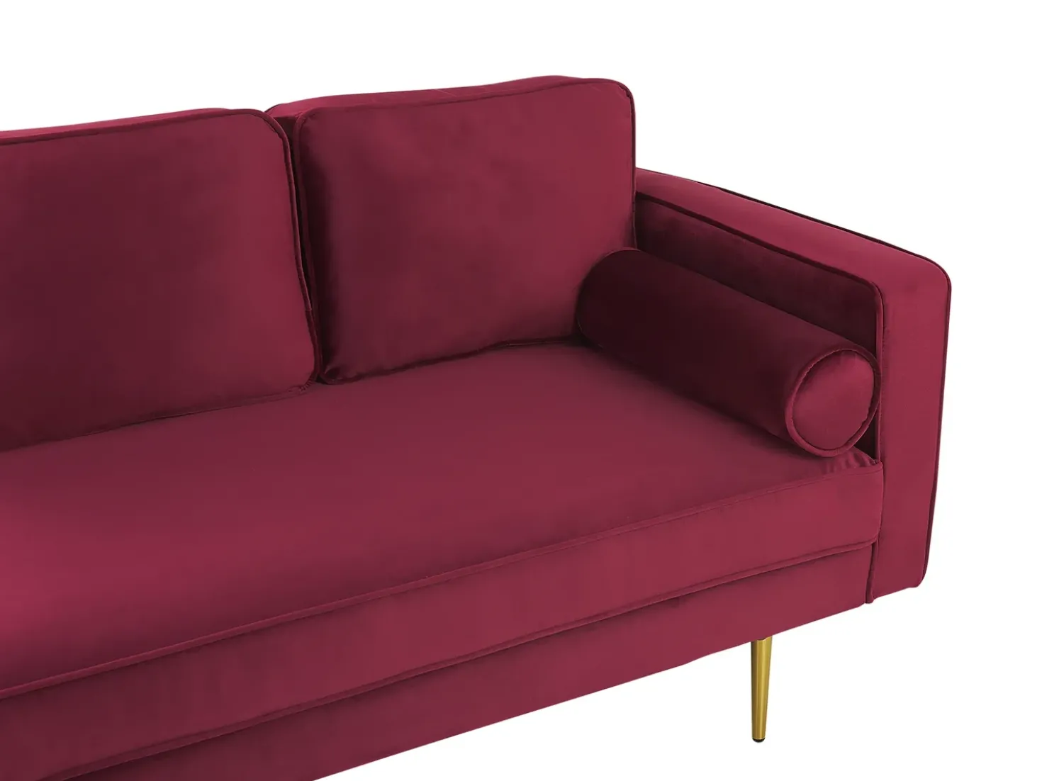 Chaise longue versione destra MIRAMAS Velluto Rosso scuro