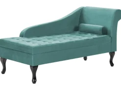 Chaise longue versione destra PESSAC Velluto Foglia di tè con contenitore