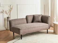 Chaise longue versione destra CHEVANNES Tessuto Marrone chiaro