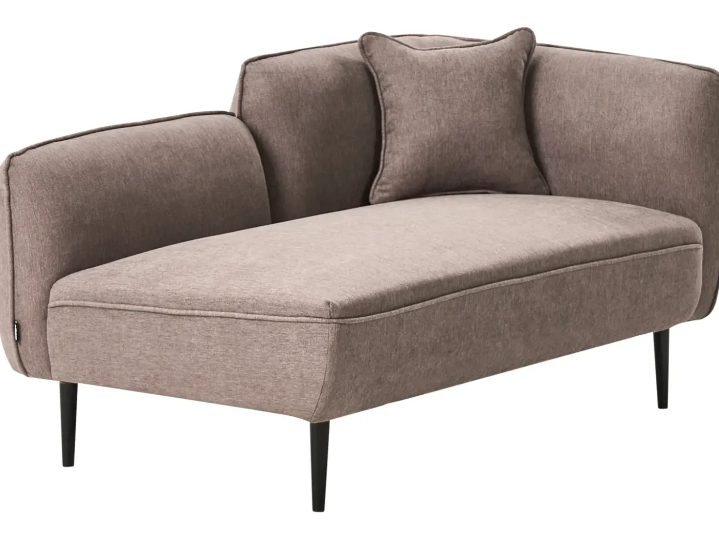 Chaise longue versione destra CHEVANNES Tessuto Marrone chiaro