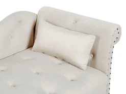 Chaise longue versione destra IVRY Velluto Beige chiaro