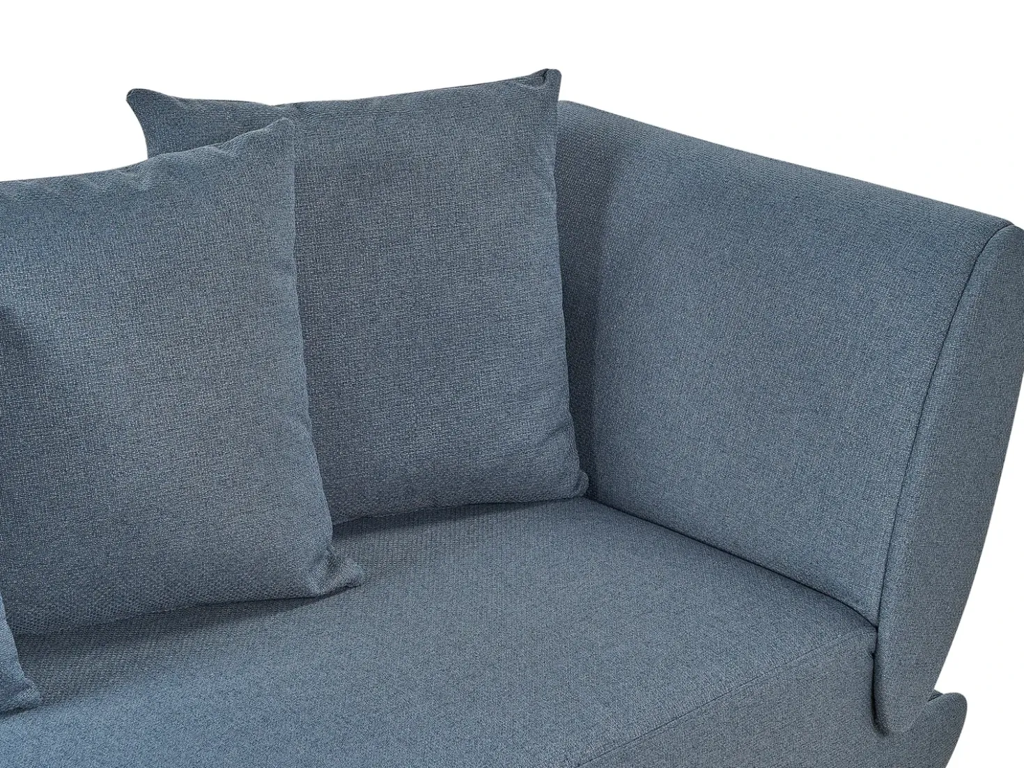 Chaise longue versione destra MERI Lino sintetico Blu scuro con contenitore