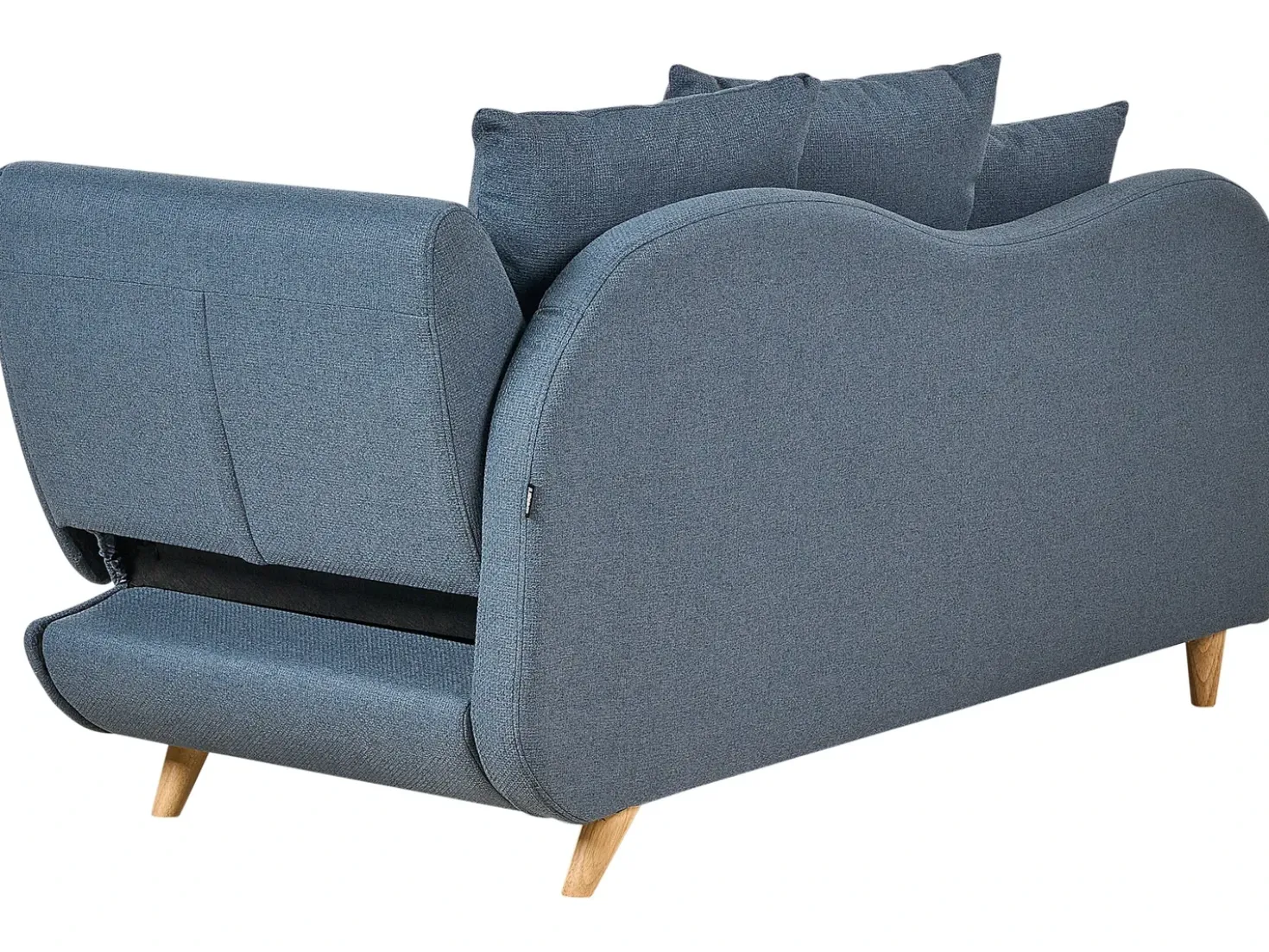 Chaise longue versione destra MERI Lino sintetico Blu scuro con contenitore