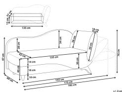 Chaise longue versione destra MERI Lino sintetico Blu scuro con contenitore