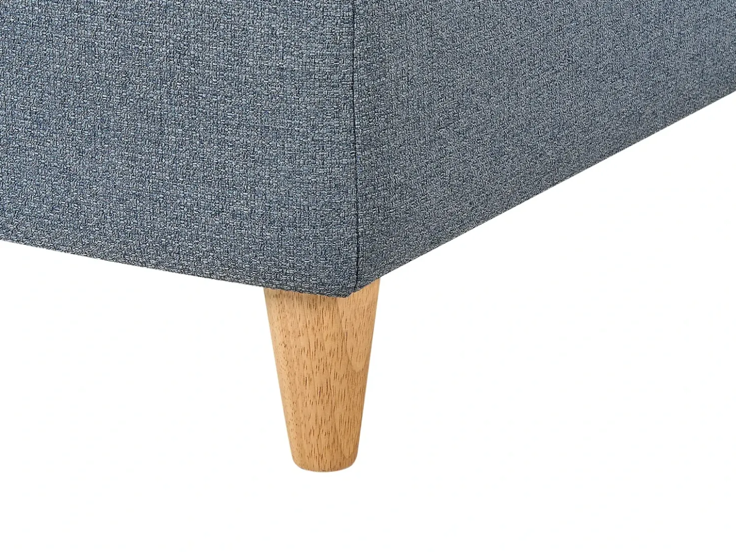 Chaise longue versione destra MERI Lino sintetico Blu scuro con contenitore