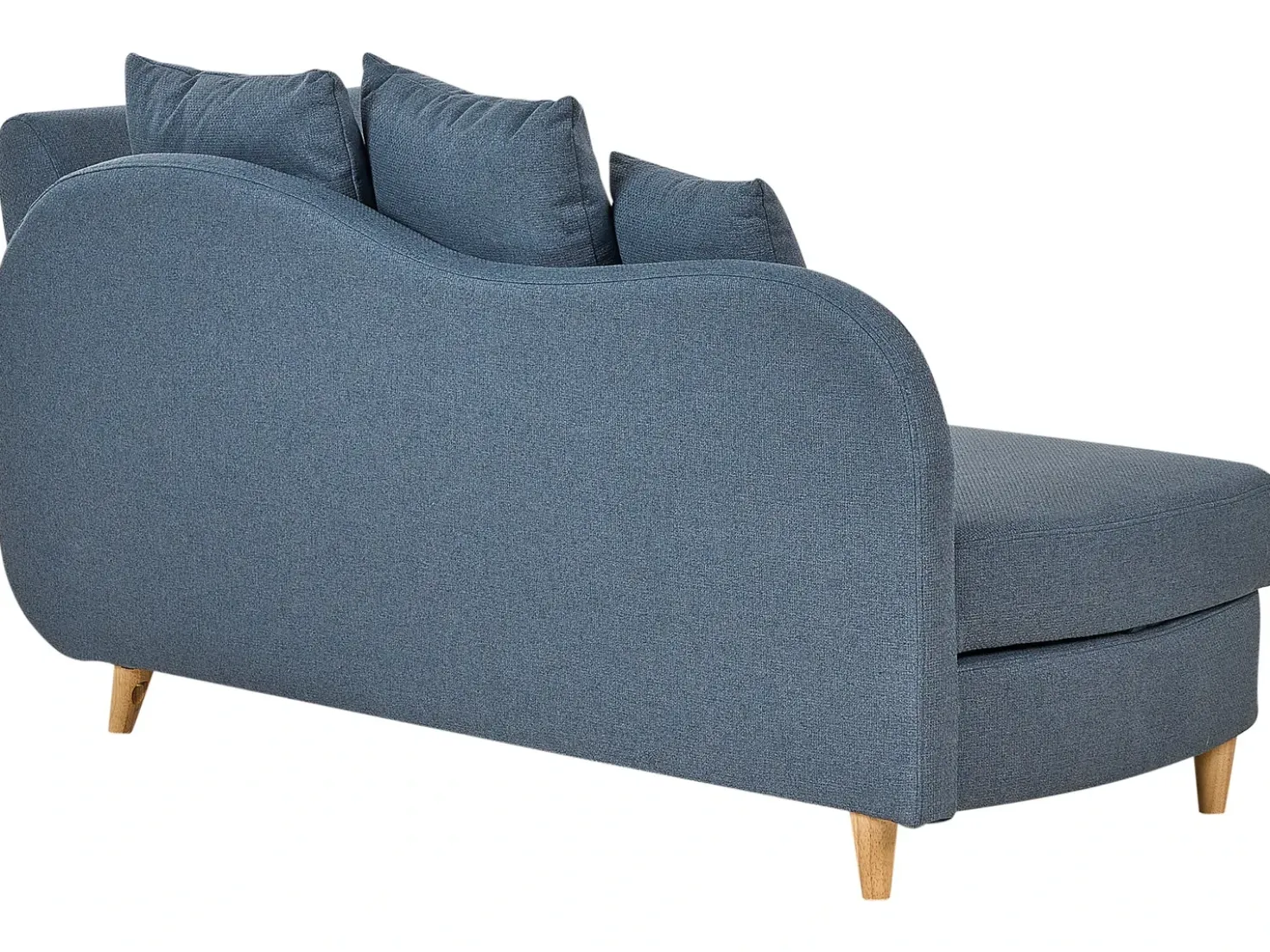 Chaise longue versione destra MERI Lino sintetico Blu scuro con contenitore