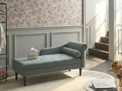 Chaise longue versione destra YVOIRE Tessuto Verde