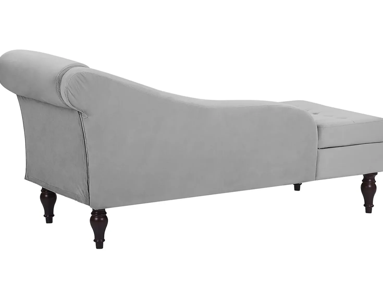 Chaise longue versione destra PESSAC Velluto Grigio chiaro con contenitore