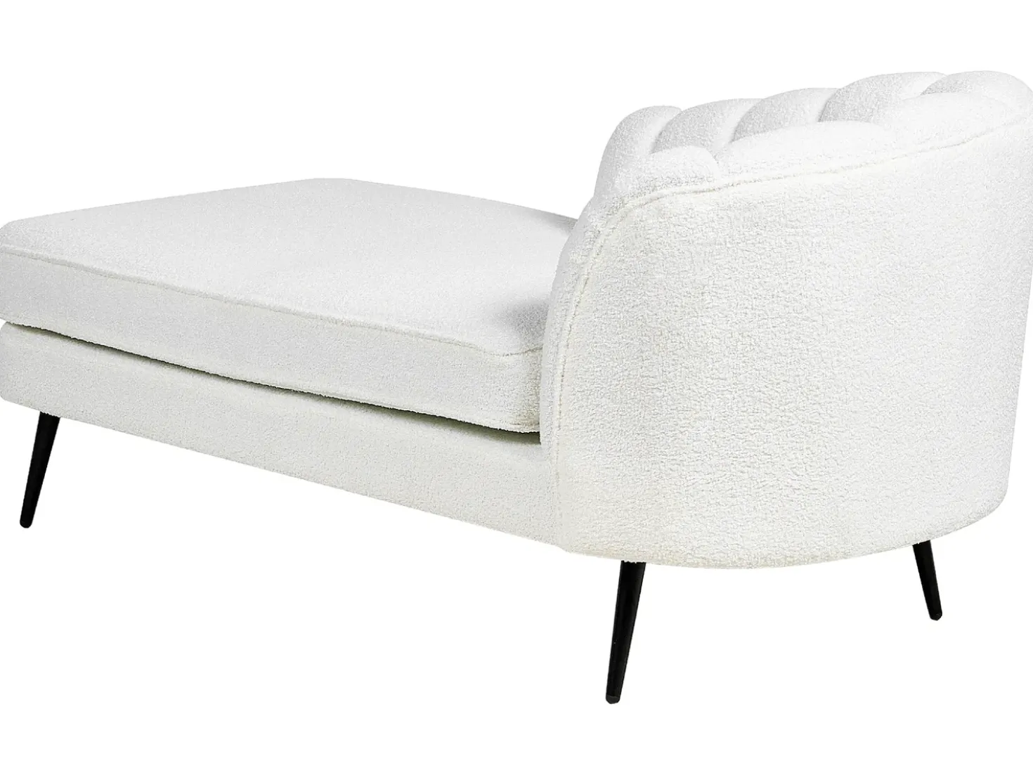Chaise longue versione destra ALLIER Bouclé Bianco sporco