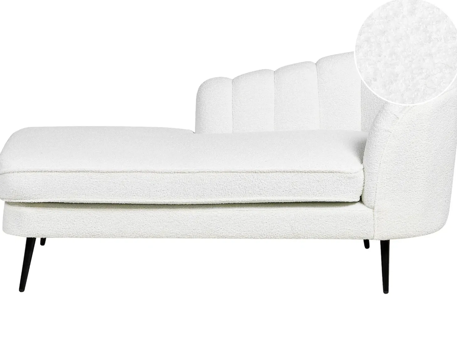 Chaise longue versione destra ALLIER Bouclé Bianco sporco