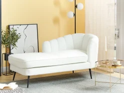 Chaise longue versione destra ALLIER Bouclé Bianco sporco