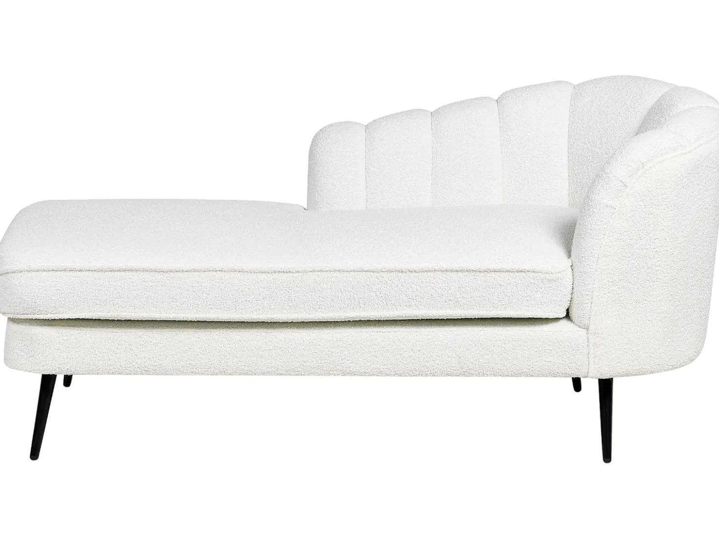 Chaise longue versione destra ALLIER Bouclé Bianco sporco