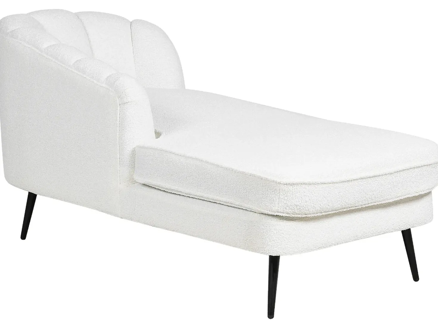 Chaise longue versione destra ALLIER Bouclé Bianco sporco