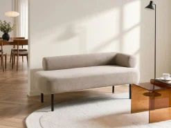 Chaise longue versione destra MIRMANDE Tessuto Marrone chiaro